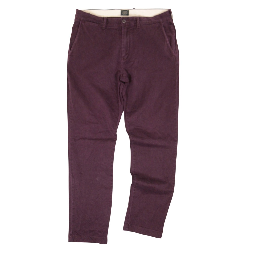 J.Crew Pants 770 Straight Fit Stretch Chino Purple Burgundy Cotton Men 33x32